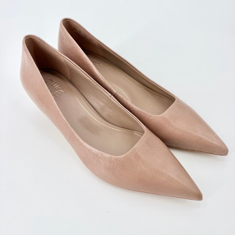 Naturalizer Natalia Warm Taupe Leather Kitten Heel Pumps Women’s 8.5M